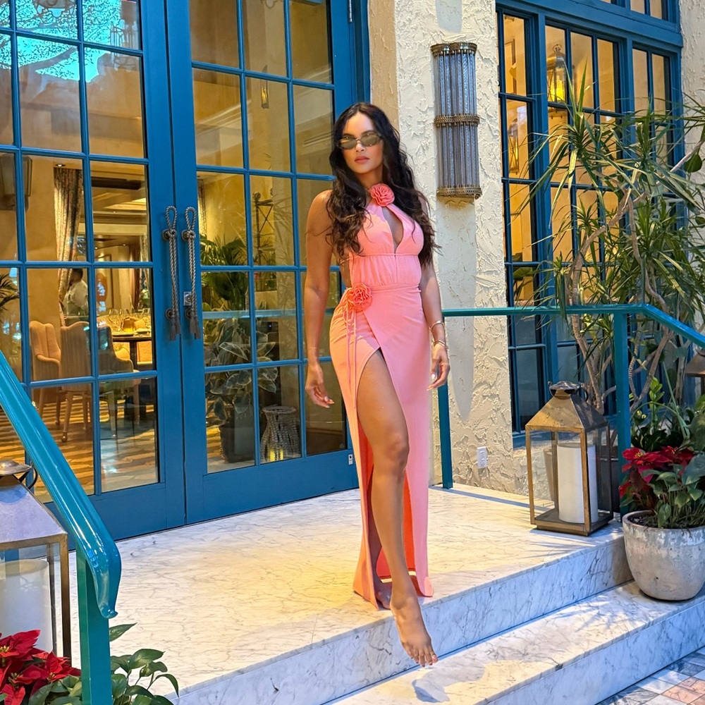 Emery Gown in Salmon Pink